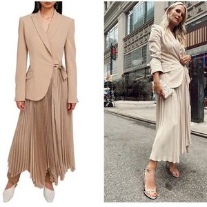 SIMKHAI Ambretta Asymmetric Side Tie Blazer Dress